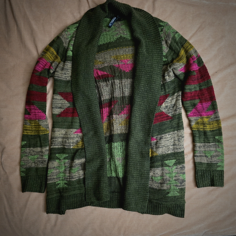 Multicolor Knit Cardigan Sweater